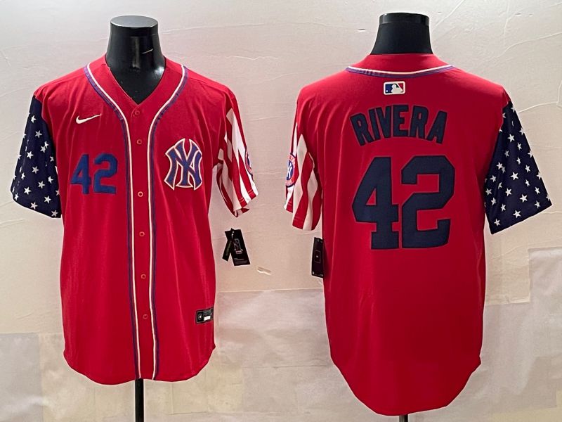 Men New York Yankees #42 Rivera Red a generation of national flags Jointly Name 2025 Nike MLB Jersey style 4->new york yankees->MLB Jersey